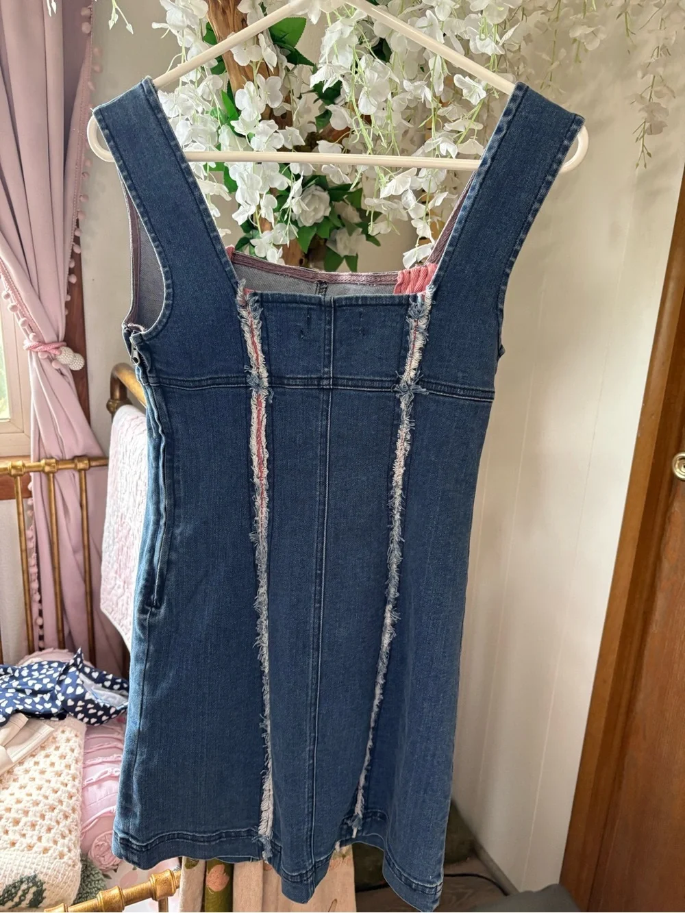 Urban Outfitters Dark Indigo Denim Pinafore Dress